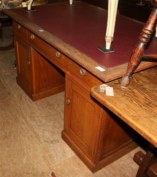 Oak pedestal desk